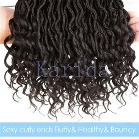 img 1 attached to Karida 6Pcs/Lot Curly Goddess Faux Locs Crochet Hair Deep Wave Braiding Hair With Curly Ends Crochet Goddess Locs Synthetic Braids Hair Extensions (18Inch, 1B#)