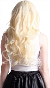 img 3 attached to Wavy Curly Blonde Wig With Bangs For Women'S Cosplay - HDE