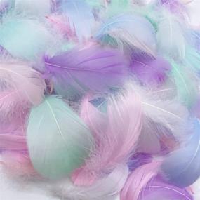 img 4 attached to Delicate Pastel Assorted Goose Feathers - Perfect For Crafts And Decorations (100Pcs)