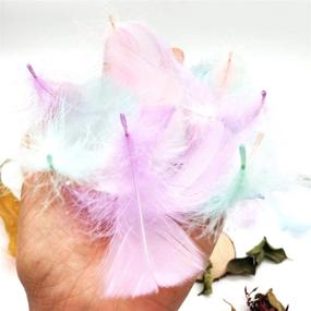 img 2 attached to Delicate Pastel Assorted Goose Feathers - Perfect For Crafts And Decorations (100Pcs)
