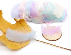 img 3 attached to Delicate Pastel Assorted Goose Feathers - Perfect For Crafts And Decorations (100Pcs)