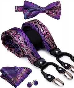 img 4 attached to 👔 Dubulle Paisley Elastic Suspender Bowtie