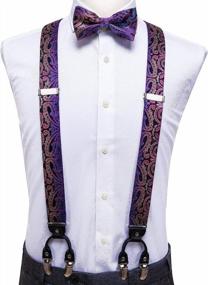 img 3 attached to 👔 Dubulle Paisley Elastic Suspender Bowtie