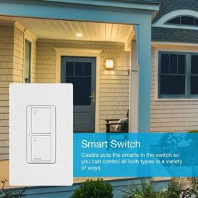 img 2 attached to Lutron Caseta PDW-5ANS-WH-A 5A Smart Home Switch With Wallplate, Compatible With Alexa, Apple HomeKit And Google Assistant For Ceiling Fans, LED Bulbs, Incandescent & Halogen - White