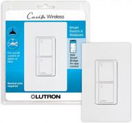 lutron caseta pdw-5ans-wh-a 5a smart home switch with wallplate, compatible with alexa, apple homekit and google assistant for ceiling fans, led bulbs, incandescent & halogen - white logo