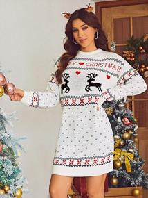 img 2 attached to Get Festive With Glamaker'S Cute Ugly Christmas Oversized Sweater Dress For Women