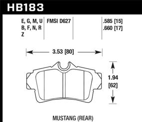 img 1 attached to 🦅 Hawk Performance HB183F.585 HPS Performance Ceramic Brake Pad: Superior Stopping Power for Enhanced Performance