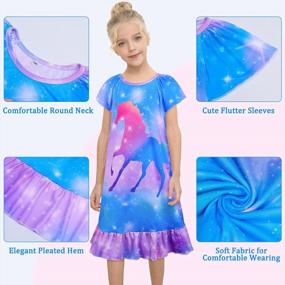 img 2 attached to Дайте волю волшебству: подходящие ночные рубашки с единорогом для девочек и кукол от MHJY