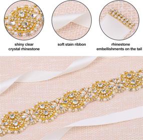 img 3 attached to Tendaisy Wedding Crystal Rhinestone Silver Ivory Women's Accessories at Belts