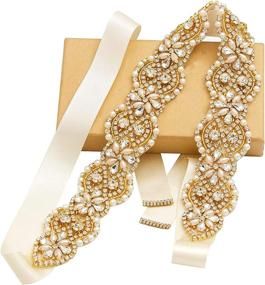 img 4 attached to Tendaisy Wedding Crystal Rhinestone Silver Ivory Women's Accessories at Belts