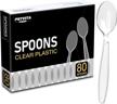 plastic spoons disposable, clear heavy duty party supply, pack of 80 logo