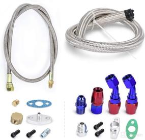 img 4 attached to PQY 36-Inch Turbo Oil Feed, Return, and Drain Line Kit for T3 T4 T3/T4 T70 T66 TO4E Turbo