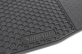 img 3 attached to Custom Fit Black Rubber Car Floor Mats for Tesla Model 3 2017-2022 - All Weather Protection, Heavy Duty & Odorless