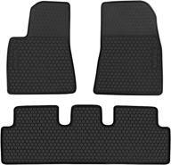 custom fit black rubber car floor mats for tesla model 3 2017-2022 - all weather protection, heavy duty & odorless logo