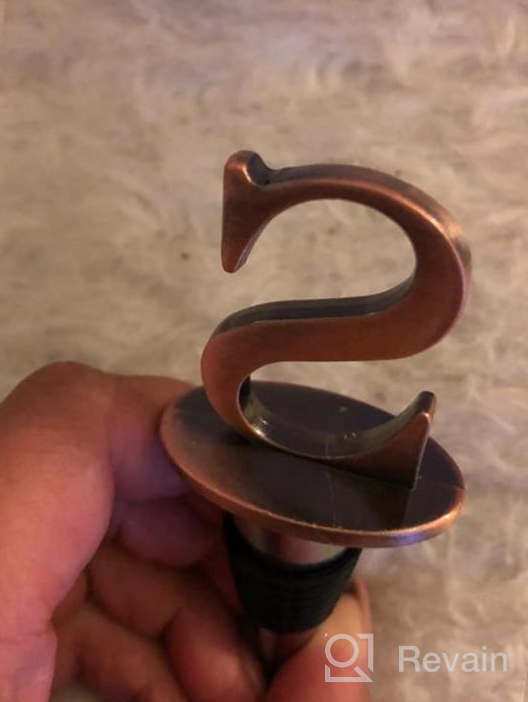 img 1 attached to Bronze Reusable Wine Stopper With Stainless Steel Letter A - Perfect Funny Gift For Wine Lovers review by David Gagnon