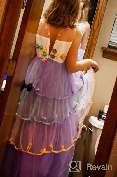 img 1 attached to Unicorn Rainbow Long Tulle Dress For Girls - Perfect For Weddings, Birthdays, Princess Parties, Carnivals, Performances, Dances, Pageants, And Ball Gowns By MYRISAM review by Dylan Goins