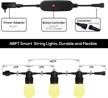 smart outdoor string lights - 48ft waterproof s14 led bulbs with app control, alexa & google compatibility, dimmable and shatterproof for patio, backyard, deck, and party decorations by sunthin logo