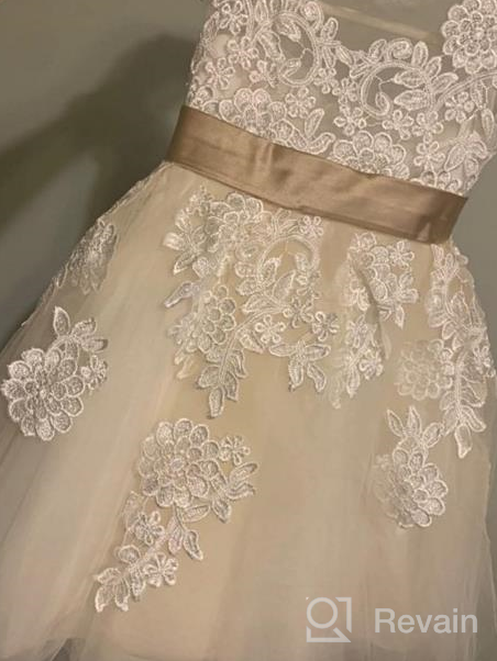 img 1 attached to 🏻 PLUVIOPHILY Miama Champagne Lace Tulle Wedding Flower Girl Dress: Perfect Junior Bridesmaid Attire review by Leslie Wilcox