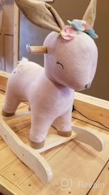 img 6 attached to Labebe Stuffed Animal Rocker Toy - 2 In 1 Wooden Reindeer Rocking Horse For Kids 6-36 Months - Perfect Child Rocking Toy And Animal Ride On