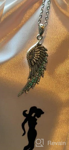 img 1 attached to 👼 925 Sterling Silver Angel Wing Necklace with 18" Chain - Beautiful Guardian Angel Pendant for Women and Girls, Charm Jewelry review by Nina Noble