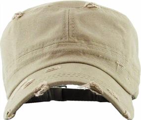 img 2 attached to Vintage Distressed Military Cadet Cap - Adjustable Army Hat By Funky Junque