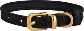 img 3 attached to 🐱 BRONZEDOG Leather Cat Collar: Buckle Adjustable Small Pet Collars for Kittens - Black, Brown, Pink, Purple, Red, Turquoise