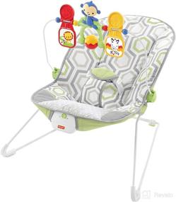 img 4 attached to 👶 Fisher-Price Baby Bouncer Geo Meadow: Soothing and Play Seat for Infants - Multi-Faceted Delight!