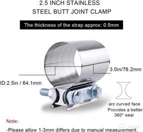 img 3 attached to 🔧 SPEEDWOW 2.5 Inch 2 1/2 Butt Joint Exhaust Clamp Band Coupler Sleeve - High-Quality Stainless Steel (Pack of 2)