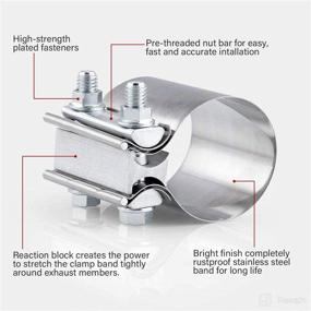 img 2 attached to 🔧 SPEEDWOW 2.5 Inch 2 1/2 Butt Joint Exhaust Clamp Band Coupler Sleeve - High-Quality Stainless Steel (Pack of 2)