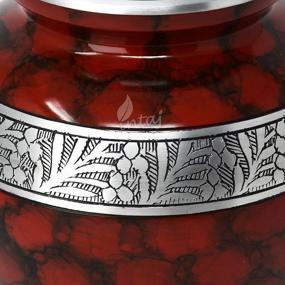 img 2 attached to INTAJ Elite Cloud Blue And Silver Cremation Urn For Human Ashes - Adult Funeral Urn Handcrafted - Affordable Urn For Ashes - Large Urn Deal (Cloud Red, Adult Urn - 200 Cu/In)