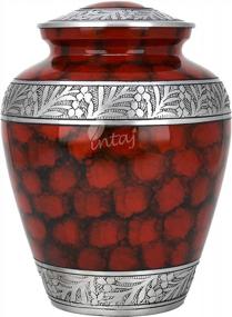 img 4 attached to INTAJ Elite Cloud Blue And Silver Cremation Urn For Human Ashes - Adult Funeral Urn Handcrafted - Affordable Urn For Ashes - Large Urn Deal (Cloud Red, Adult Urn - 200 Cu/In)