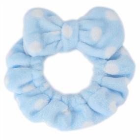 img 1 attached to Adjustable Elastic Hair Band For Girls - Hairizone Cosmetics Headband For Shower, Spa, And Face Washing With Bowknot Design (Blue)