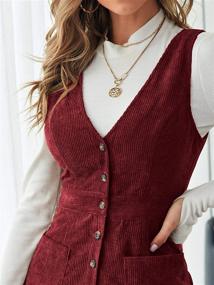 img 1 attached to 👗 Floerns Sleeveless Corduroy Pinafore Overall - Women's Clothing at Jumpsuits, Rompers & Overalls