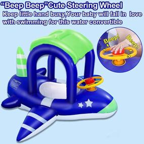 img 1 attached to Inflatable Baby Pool Float With Canopy: Airplane Shaped Swimming Rings For Toddlers 6-36 Months - Summer Beach Outdoor Fun!