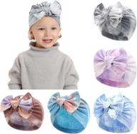 👶 adorable huixiang newborn baby hospital hat: soft cotton head wrap with big bow cap for toddler girls логотип