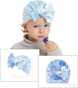 img 1 attached to 👶 Adorable HUIXIANG Newborn Baby Hospital Hat: Soft Cotton Head Wrap with Big Bow Cap for Toddler Girls