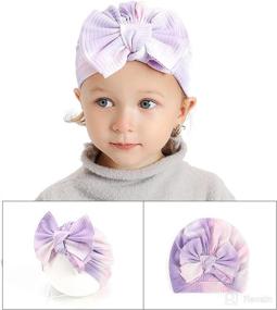 img 2 attached to 👶 Adorable HUIXIANG Newborn Baby Hospital Hat: Soft Cotton Head Wrap with Big Bow Cap for Toddler Girls