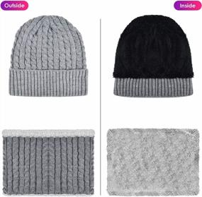 img 1 attached to Warm Up Your Winter With BROTOU Beanie Hat And Scarf Set - Fleece Liner And Thick Knit For Ultimate Comfort And Style!
