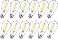 maxvolador 6w vintage led edison bulbs - 12 pack of dimmable, 800lumen, 5000k daylight white filament bulbs with cri 85+ and e26 base logo