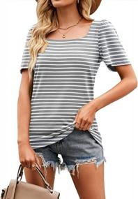 img 4 attached to Stay Chic And Comfy In MIHOLL'S Puff Sleeve Square Neck T-Shirts For Women