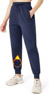 water-resistant fleece-lined women's joggers: high-waisted thermal insulated sweatpants with pockets by libin logo