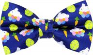 mens pre-tied bow tie with fun holiday pattern - adjustable for party and formal occasions logo