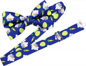 img 1 attached to Mens Pre-Tied Bow Tie With Fun Holiday Pattern - Adjustable For Party And Formal Occasions