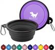 portable pet feeding dish with carabiners: 2-pack collapsible dog bowls for traveling, camping and walks logo