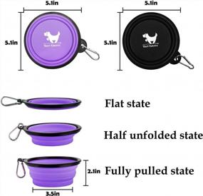 img 3 attached to Portable Pet Feeding Dish With Carabiners: 2-Pack Collapsible Dog Bowls For Traveling, Camping And Walks