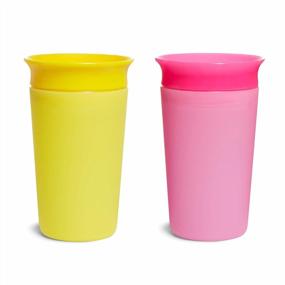img 2 attached to Color-Changing Sippy Cups For Toddlers – 2-Pack Munchkin Miracle 360 Cups In Pink And Yellow, 9 Oz Each