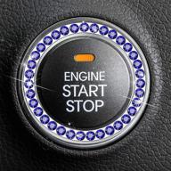 frienda bling car crystal rhinestone ring emblem sticker push start button bling ignition ring sticker bling car interior accessory decoration for women (dark blue) логотип