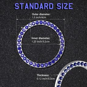 img 3 attached to Frienda Bling Car Crystal Rhinestone Ring Emblem Sticker Push Start Button Bling Ignition Ring Sticker Bling Car Interior Accessory Decoration For Women (Dark Blue)