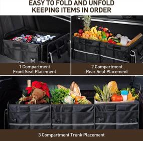 img 1 attached to Collapsible Car Trunk Organizer With Multi Compartments And Leakproof Insulated Bag - HIRALIY 4-In-1 Solution For SUVs And Trucks