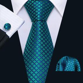 img 3 attached to Upgrade Your Style With Barry.Wang Classic Silk Necktie Pocket Square Cufflinks Set For Weddings And Business